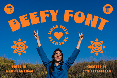 Beefy Display Font 70s font bold font chunky font display font fun font groovy font groovy retro font heavy font movie font positive font psychedelic font retro font simple font vintage font