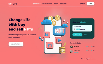 NFT Web Page ui ux webpage