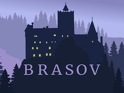 World landmarks silhouettes - Bran Castle, Brasov bran brasov castle design challenge draculas castle holidays illustration landmarks medieval mountains old town romania silhouettes tourist attraction