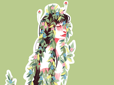 Plant girl art artist characterdesign design dessin digital digitalart drawing fleurs flowers illustration illustrationoc oc plantes plants