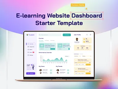 E-learning Website Dashboard, Template app design dashboard desktop app e learning education app mockup online course app user experience design web application web design website design