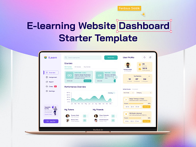 E-learning Website Dashboard, Template app design dashboard desktop app e learning education app mockup online course app user experience design web application web design website design
