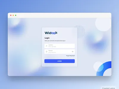 Widook Login Screen Web App Design 3d animation branding graphic design ui