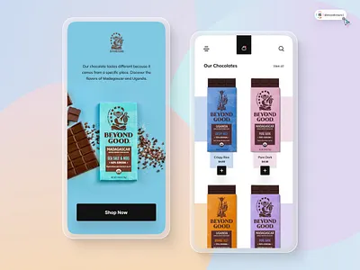 Chocolate App Design 3d animation art branding digitaldesign ecommerce flatdesign graphic design illustration innovationsync logo mobile motion graphics nft product design shopify typography ui vector webdesign