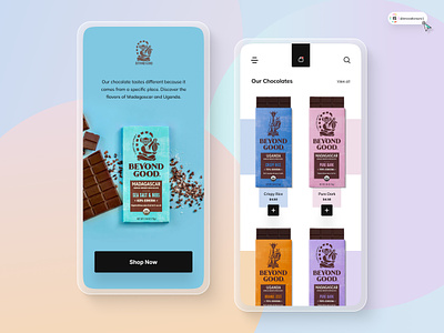 Chocolate App Design 3d animation art branding digitaldesign ecommerce flatdesign graphic design illustration innovationsync logo mobile motion graphics nft product design shopify typography ui vector webdesign