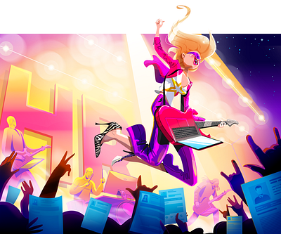 HR concert guitar hr illustration resume rock concert