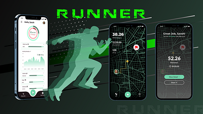 Runner - Fitness App UI Design fitness app design fitness app ui ux running app design ui ux design 2024