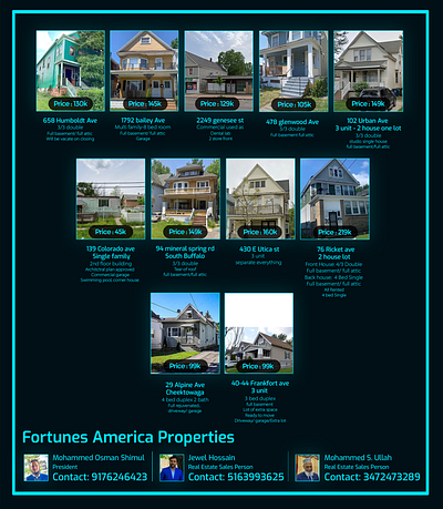 Fortune America Properties Social Media Post Design branding graphic design