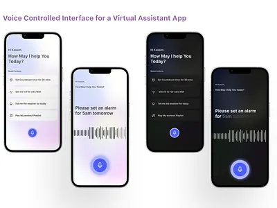 Voice Control Application alexa animation apple motiondesign alexa siri ui voice control