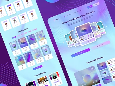 NFT Landing Page, Crypto, NFT marketplace app design crypto art digital art nft marketplace web app