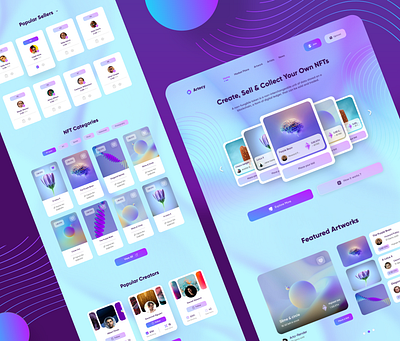 NFT Landing Page, Crypto, NFT marketplace app design crypto art digital art nft marketplace web app