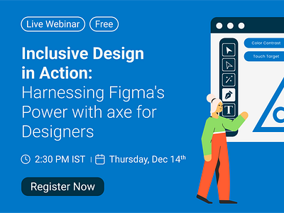 Inclusive Design in Action with Figma's axe for Designers a11y accessibility accessibility matters axefordesigners design designcommunity figma figmacommunity figmadesign freewebinar graphic design ui uiux ux web accessibility webinar webinar2023