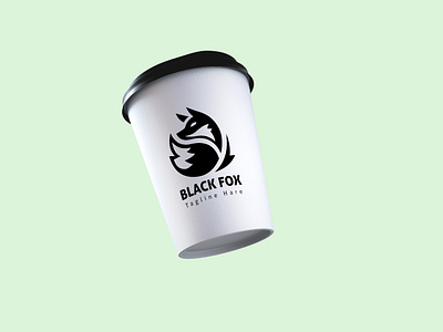 Abstract Black Fox Logo. branding graphic design logo template