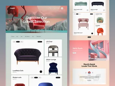 Ample Furniture Shop color colorful design ecommerce ecommerce website ecommerce website design furniture furniture website interface design layout onlineshopping product page sajon shopping ui ux web web design webdesign