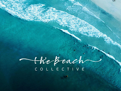 The Beach Collective logo beach blue branding corporate identity design fancy logo graphic design illustrator logo sea