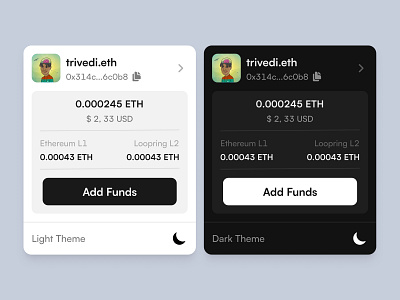 Profile UI Component Design for NFT Creator Dashboard with Dark component darktheme lighttheme minimal profile ui uiux ux