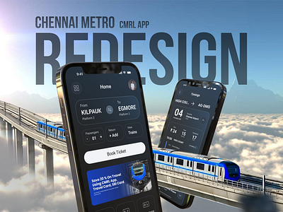 Chennai Metro App Redesign booking chennai figma flight graphic design india metro plane rrts ticket train transit ui