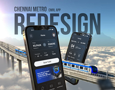 Chennai Metro App Redesign booking chennai figma flight graphic design india metro plane rrts ticket train transit ui