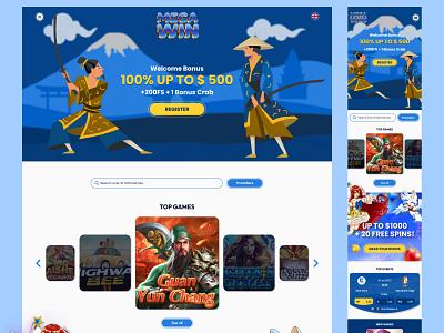 Online Casino UI with Responsive Design asia asian market betting casino figma gambling igamig live casino online online casino responsive slot tournament ui uiux uiux design ux web