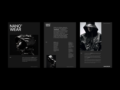 NANOWEAR Editorial Art Direction & Typographic Exploration asymmetric design editorial fashion grids layout magazine streetwear techwear typographic typography visual design