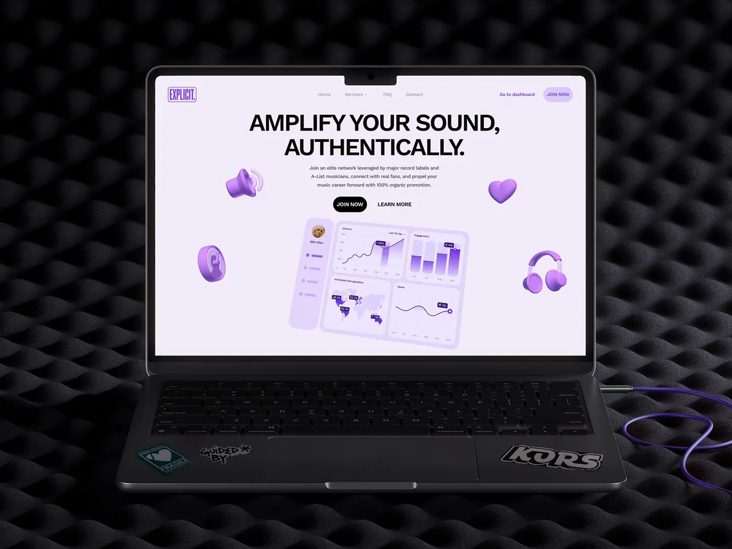 Innovative Streaming Website Design for Music Promotion