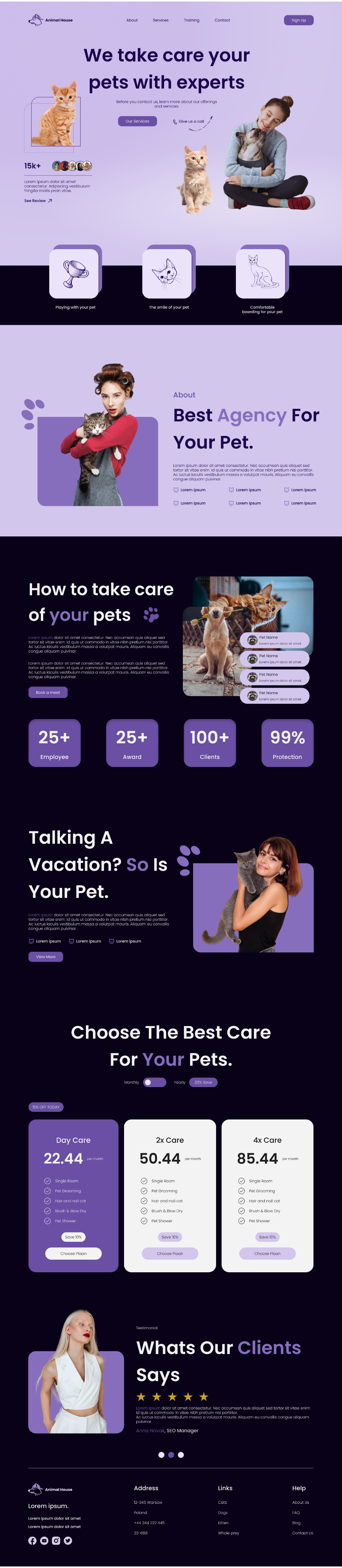 Agency for Pets - Website Figma agency figma landing modern page pets ui ux web website