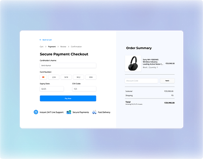 Credit Card Checkout Form appdesign checkout credit card dailyui dailyui 02 design ui uiux userexperience ux