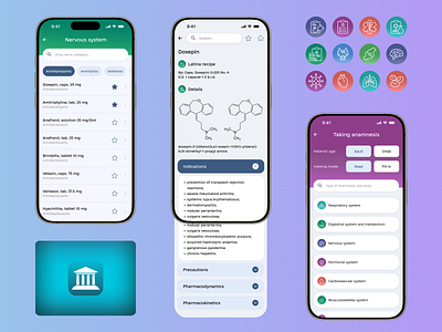 MEDICAL U.A - medicine learning companion chemistry drugs interface medicine mobile pharmacy redesign ui ux