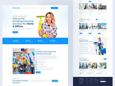 Cleaning Service Landing Page cleaning company cleaning service home service home shifting homepage house cleaner landingpage service trendy design ui design web design web ui design