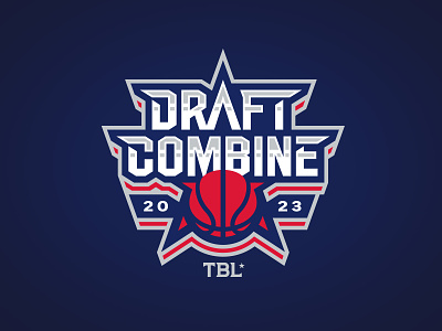 2023 TBL Draft Combine badge basketball illustration logo sports sports branding star typography