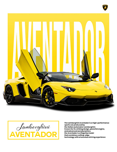 Aventador Poster car poster graphic design modern poster photoshop poster design