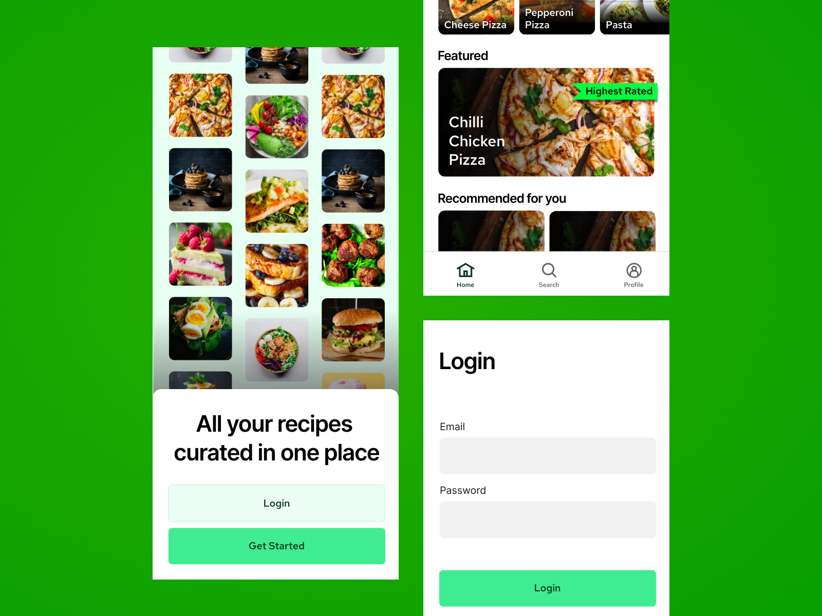 Recipe App - Onboaring and Home Screen by Nusry Nizam on Dribbble