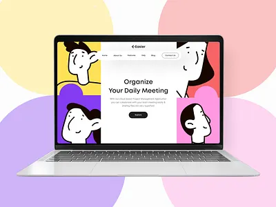 Header & Hero Exploration 😊 arrangement booking chat client designer illustration management minimal project recruiter schedule task trending uidesign uxui web design website work