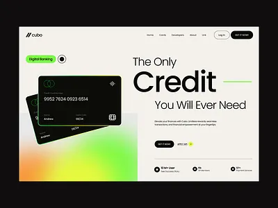 Financial website header design with Cubo! clean ui design dailyui finance financial financialempowerment innovatefinance inspiration design landing page limitlessrewards modern design pixavail studio seamlesstransactions trending design ui collection ui design web design website design