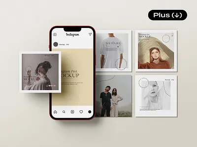 Instagram Post Mockup Vol. 3 apple download identiy instagram interface ios iphone media mockup photography pixelbuddha post presentation screen showcase smartphone social media socials template visualization