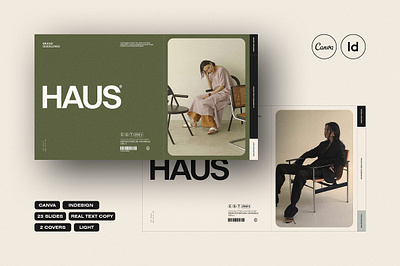 HAUS Brand Guidelines brand brand board brand designer brand guide brand guidelines brand strategy branding guidelines branding presentation canva haus identity intentional studio standard style guide template type layout