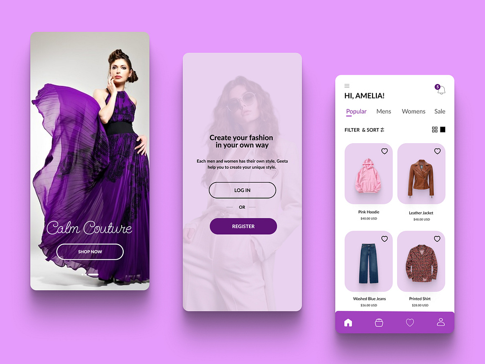 Mobile Clothing App designs, themes, templates and downloadable graphic