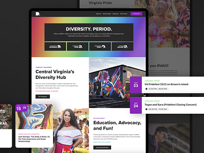 Diversity Richmond Website Redesign (2) branding community design diversity events landing page lgbtq pride richmond ui ux virginia