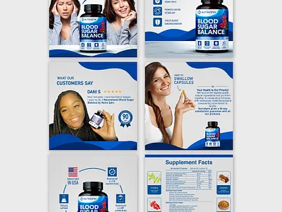 Amazon gallery images for a supplement brand socail media post