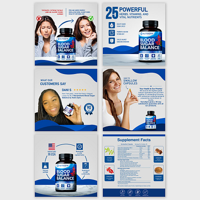 Amazon gallery images for a supplement brand socail media post