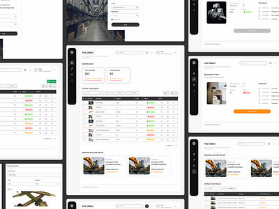 Inventory management heavy equipment and maintenance - UI/UX creative design graphic design logo ui uiux ux