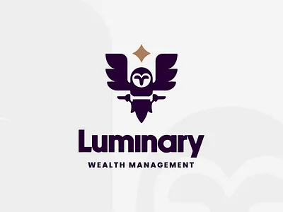 Luminary Wealth Management - Owl/Shield/Guiding star animal bank brand branding design feather finance graphic design illustration logo luminary management mark money owl shield space star vector wealth
