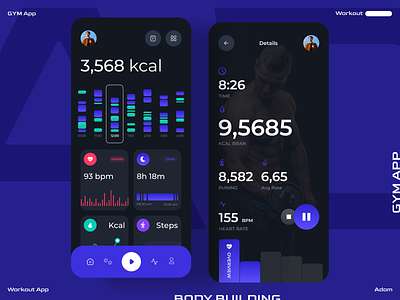 Personal Workout App app app design app ui calories fitness fitness app gym gym app health app personal workout app power trainer ui ux workout app