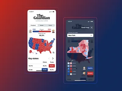 Election Map, concept app design elections figma map mobile ui