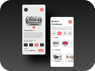 Furniture app design ecom graphic design ui ux