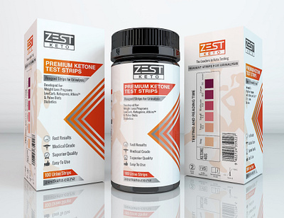 ZestKeto – Ketone Test Strips branding design emballage fitness graphic design keto label logo packaging