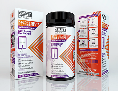 ZestKeto – Ketone Test Strips II branding emballage fitness graphic design gym keto label logo packaging