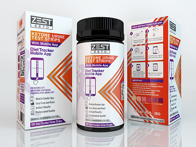 ZestKeto – Ketone Test Strips II branding emballage fitness graphic design gym keto label logo packaging