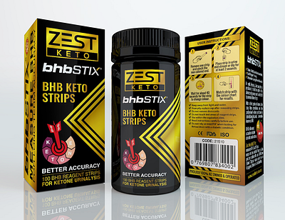 ZestKeto Ketone Test Strips branding design emballage fitness graphic design gym illustration keo label logo packaging