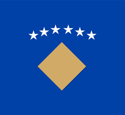 Kosova flag in a minimalistic style blue dardanet dardania europe flag flags gold kosova kosovo stars white